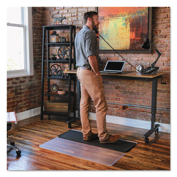 ES Robbins® Sit Or Stand Mat For Carpet Or Hard Floors, 45 X 53, Clear-black freeshipping - TVN Wholesale
